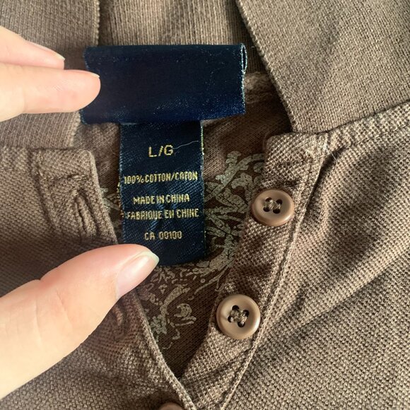 Brown Y2K Button Up - Picture 3 of 5